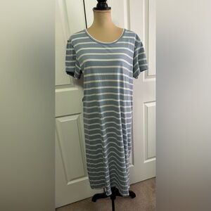 Patagonia Blue and White Striped Midi Dress